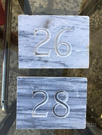 Numero civico antico targa in pietra Marmo 26 28