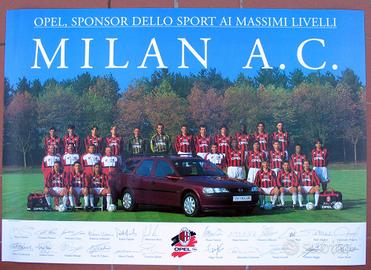 Poster Milan 1996/97 calcio Opel MotorShow Lotto