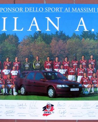 Poster Milan 1996/97 calcio Opel MotorShow Lotto
