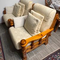 Coppia di poltrone stile rustico/country – Beige