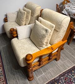 Coppia di poltrone stile rustico/country – Beige