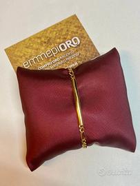 Bracciale da donna in oro giallo 750 con targa