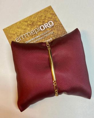 Bracciale da donna in oro giallo 750 con targa