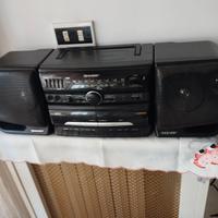 stereo con cassette e radio