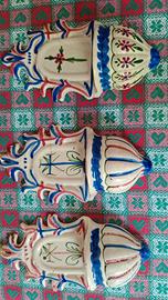 Lotto 4 acquasantiere antiche da muro in ceramica