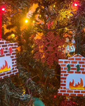 Decorazioni Natalizie,camino in miniatura