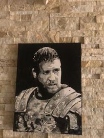 QUADRO DIPINTO SU TELA '' IL GLADIATORE ''firmato