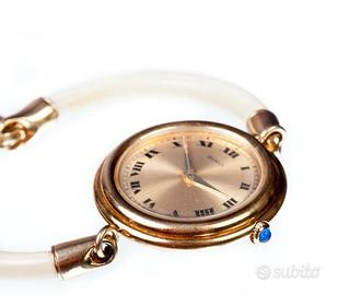 Orologio GUCCI oro 18Kt  zaffiro bracciale in osso