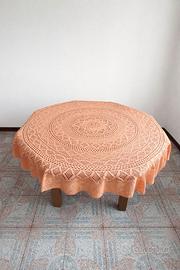 Copritavolo uncinetto rotondo color arancio