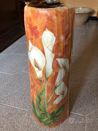 Tegola antica con lavoro decoupage