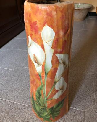 Tegola antica con lavoro decoupage