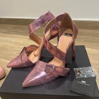 Décolleté rosa metallico