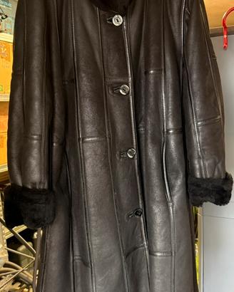 Cappotto Donna lungo in Pelle nero