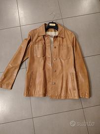 giacca donna vera pelle color cammello