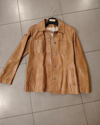 giacca donna vera pelle color cammello