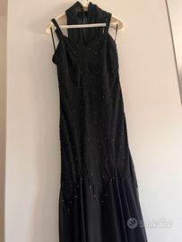 Abito sartoriale lungo da cerimonia con paillettes