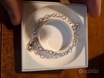 bracciale argento con ciondolo a cuore 