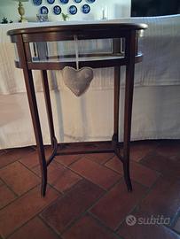 Tavolino in vetro e legno vero