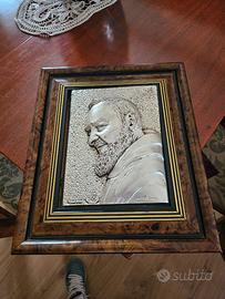 Quadro argento Padre Pio