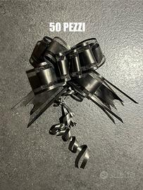 Set 50 Fiocchi neri regali bomboniere decorazioni