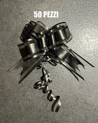 Set 50 Fiocchi neri regali bomboniere decorazioni