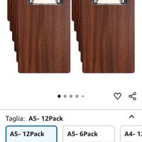 blocco con pinza porta fogli/ menu'