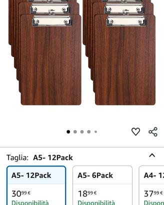 blocco con pinza porta fogli/ menu'