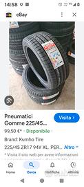 Cerchi e gomme da 7,5x17 originali Alfa 225/45/17 