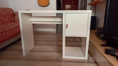 KALLAX Scrivania, bianco, 111x39 cm