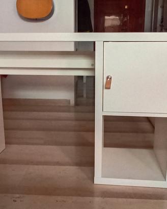 KALLAX Scrivania, bianco, 111x39 cm