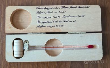 Termometro da vino vintage in legno