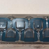 6 Bicchierini Cristallo Bohemia Vintage Oro
