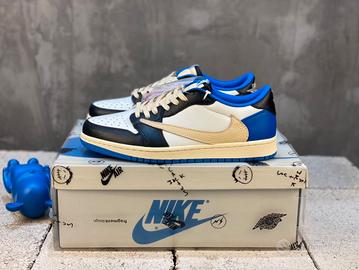 Air Jordan 1 Low Bianco, Blu e Nero Taglia 42