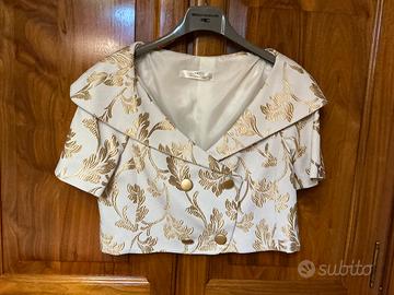 Giacca corta damascata in oro - Paolo Casalini