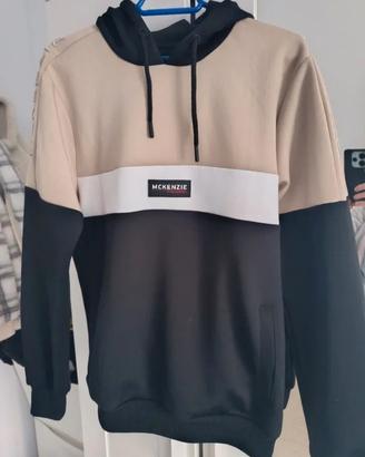 Felpa con cappuccio McKenzie beige e nera