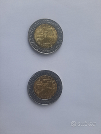 2 monete L.500 - 50° polizia di stato euro 10