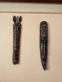 Coppia maschere etniche africane da parete