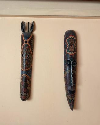 Coppia maschere etniche africane da parete