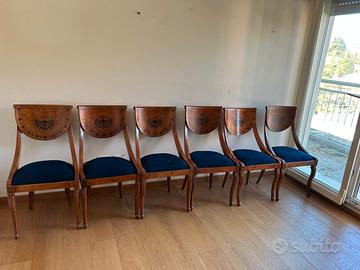 sei sedie in legno massiccio fatte a mano