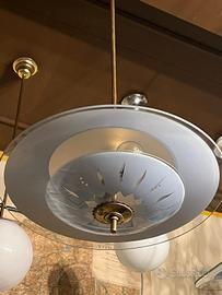 Lampada sospensione anni'50 stile Fontana Arte 