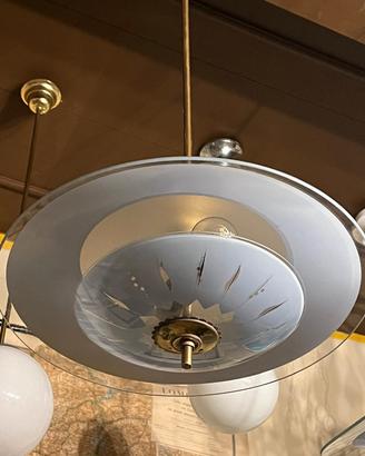 Lampada sospensione anni'50 stile Fontana Arte 