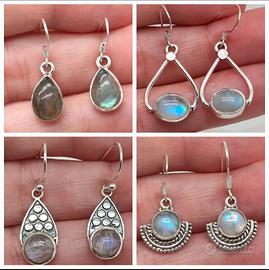 Orecchini in argento 925 e vere pietre naturali 