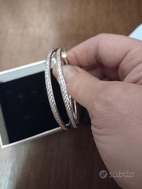 Orecchini argento e zirconi 5 cm