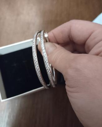 Orecchini argento e zirconi 5 cm