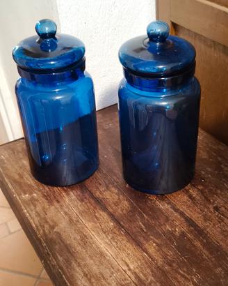 coppia barattoli blu cobalto