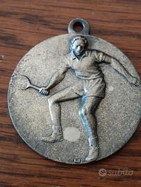 Medaglia vintage torneo di tennis in metallo 