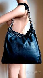 Originale COCCINELLE,borsa in pelle nera vacchetta