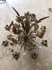 Lampadario da soffitto in ferro battuto