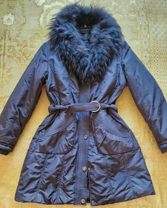Piumino Cappotto Imbottito Elisa Rosa e Pelliccia 