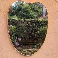 SPECCHIO A CUORE STILE GIO PONTI VINTAGE ANNI 70